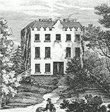 Archival black-and-white exterior view of Galgorm Castle.