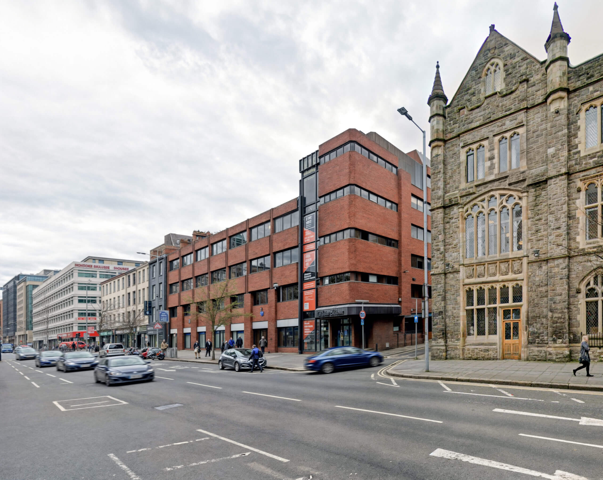 Stokes House on College Square East, Belfast, before refurbishment. An office retrofit in Belfast