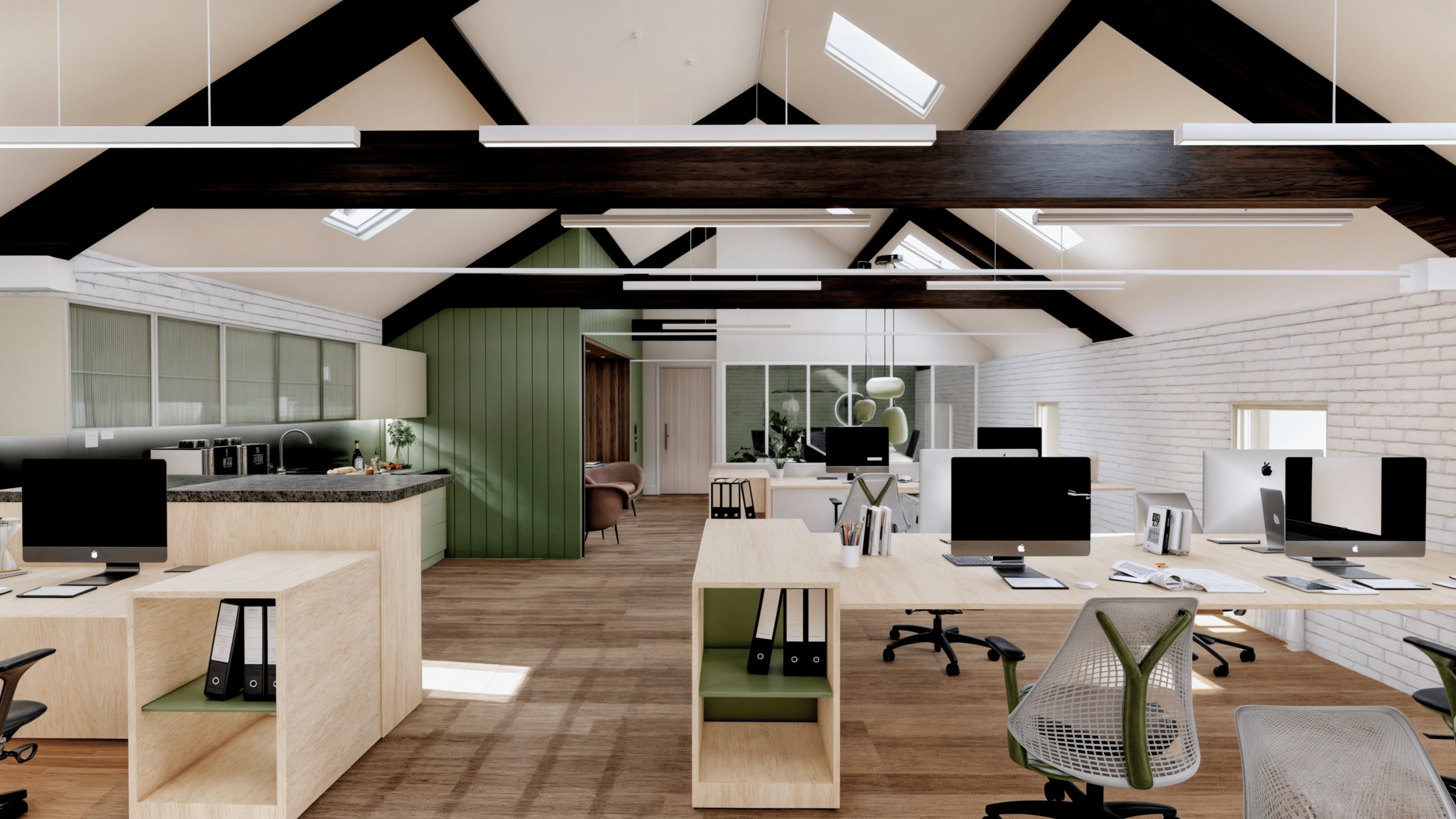 Workplace architecture, adaptive reuse designs by Rejen architects, Belfast.